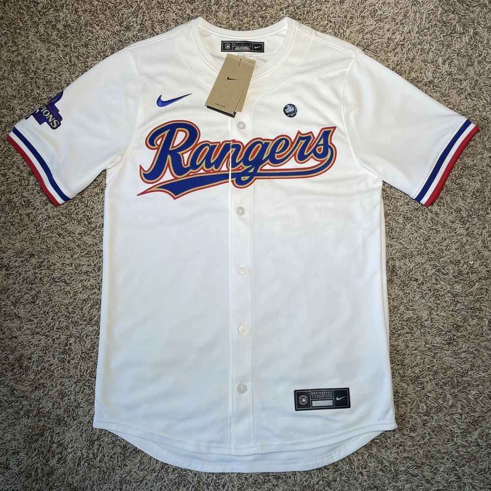 Nike Texas Rangers Gold Collection Jersey Men's Small World Series Champion RARE